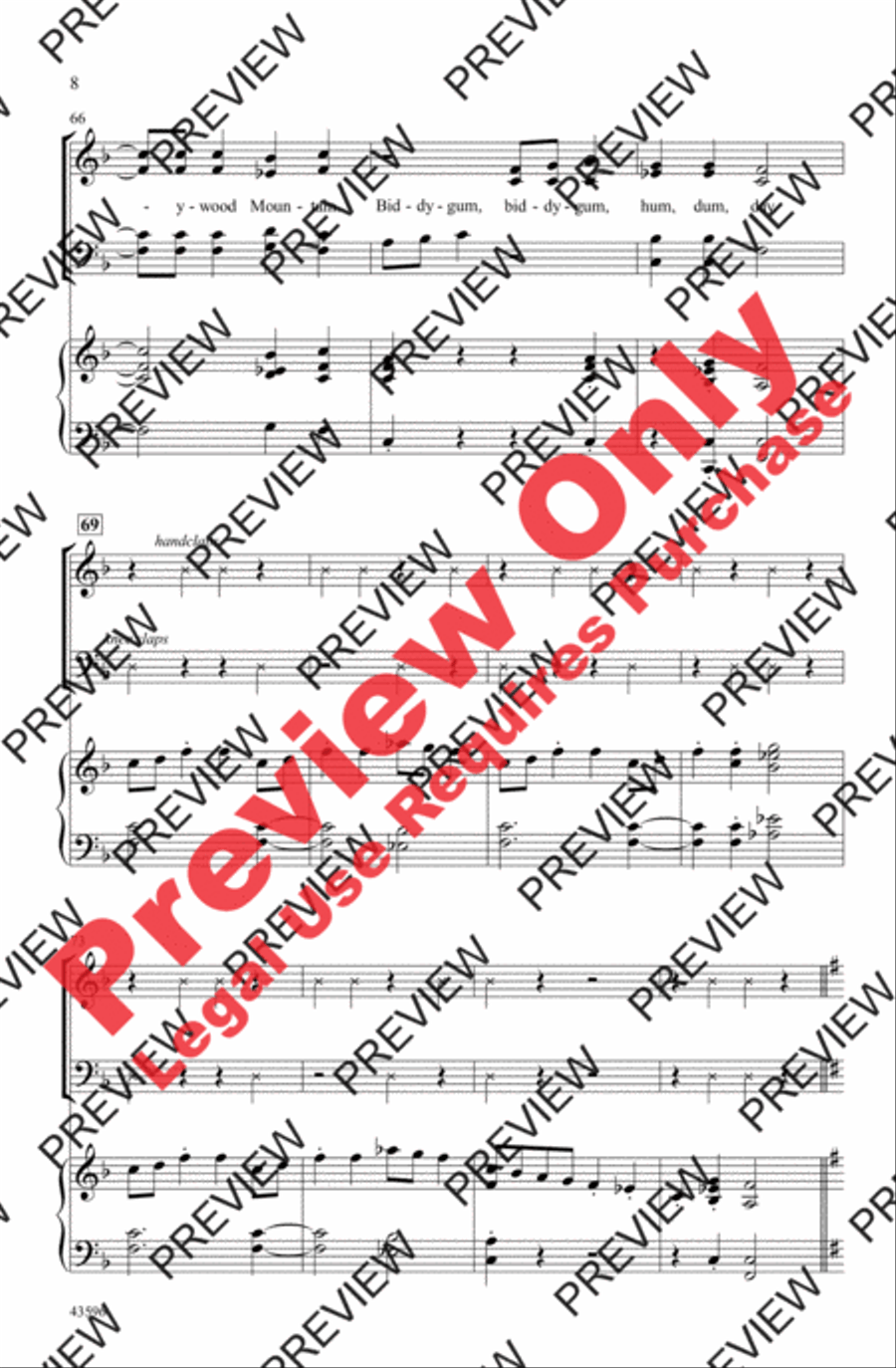 Pineywood Mountain 4-Part scores gallery preview page 8