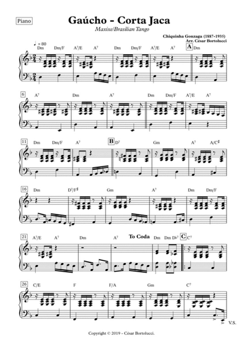 Corta Jaca ou Gaúcho - Clarinet and Piano image number null
