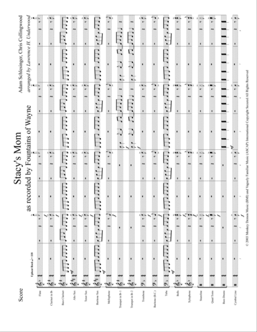 Stacy's Mom Marching Band scores gallery preview page 3