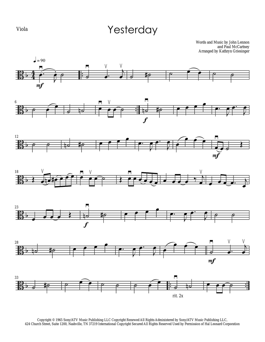 Yesterday String Quartet scores gallery preview page 4