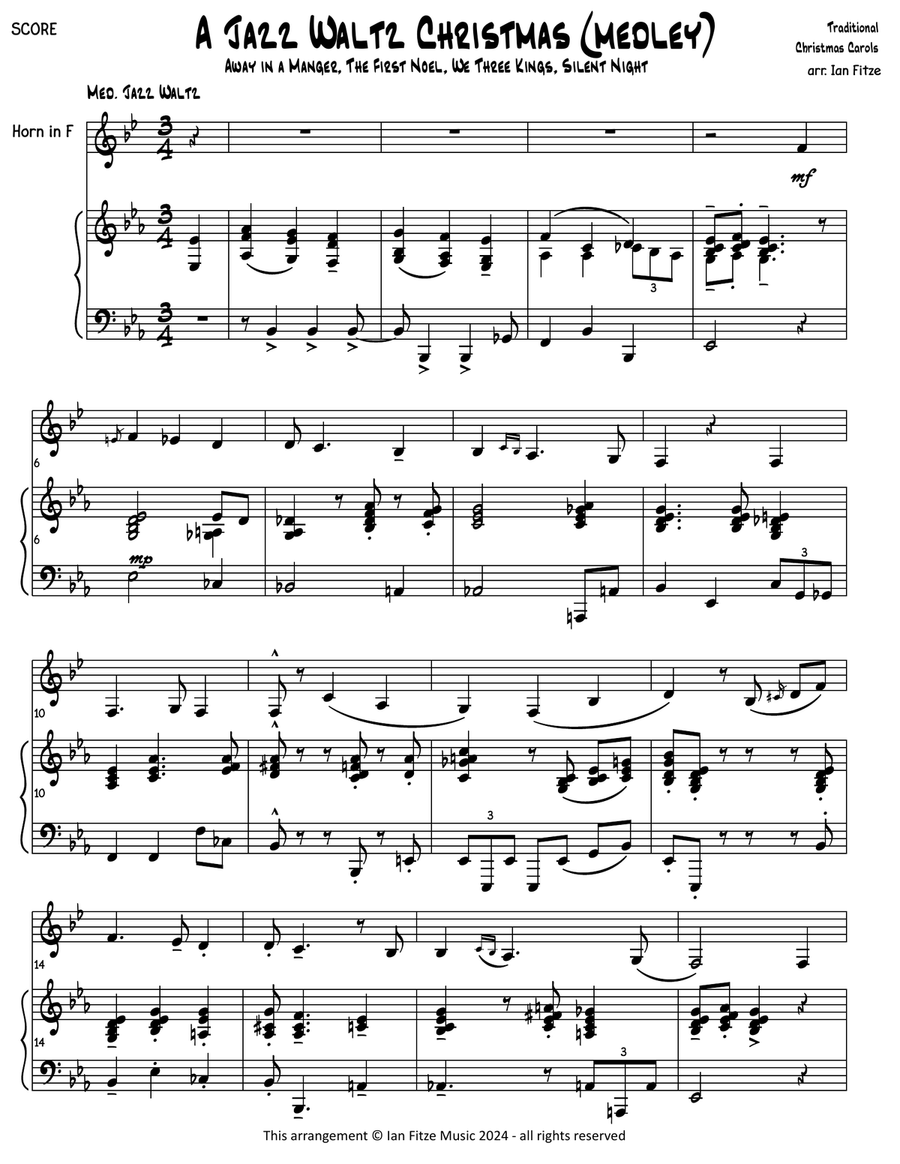 A Jazz Waltz Christmas (medley) Piano scores gallery preview page 4
