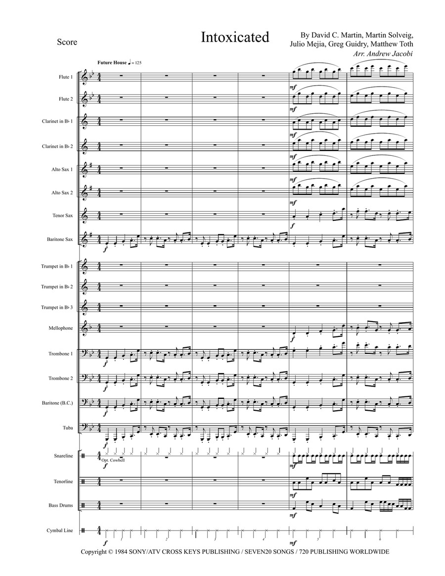 Intoxicated Marching Band scores gallery preview page 1