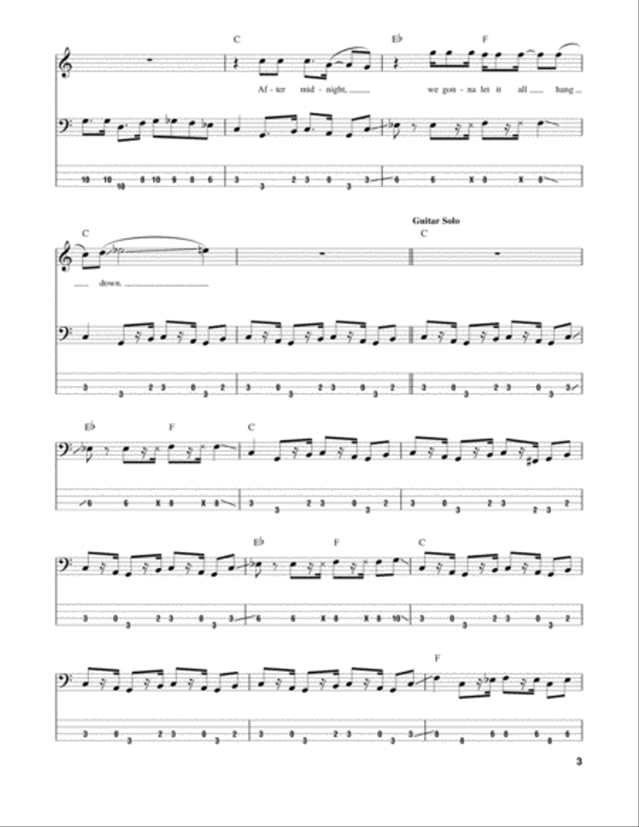 After Midnight Guitar Tablature scores gallery preview page 3