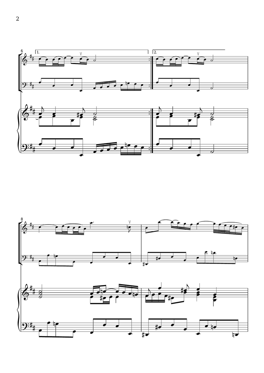 Air Suite Nª3 in D - Violin, Cello & Piano/Organ Trio Piano Trio scores gallery preview page 2