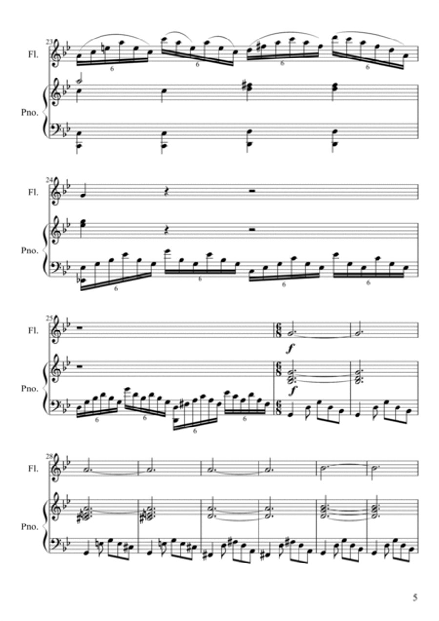 Fantasy - for Flute and Piano (2010) Flute Solo scores gallery preview page 6