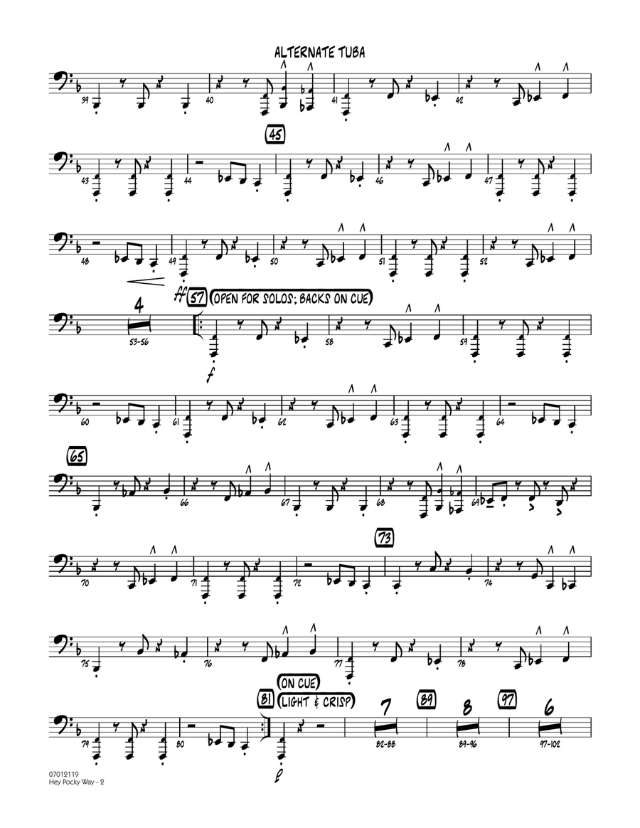 Hey Pocky Way - Alternate Tuba Jazz Ensemble scores gallery preview page 2