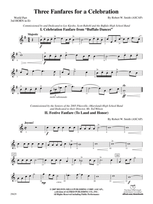 Three Fanfares for a Celebration: (wp) 3rd Horn in E-flat
