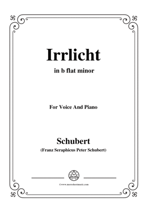 Book cover for Schubert-Irrlicht,from 'Winterreise',Op.89(D.911) No.9,in b flat minor,for Voice&Piano