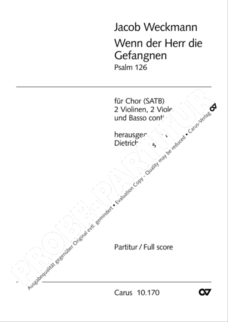 Wenn der Herr die Gefangenen 4-Part scores gallery preview page 2