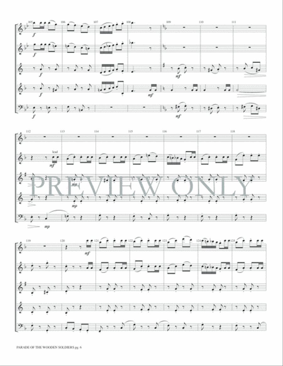 Parade of the Wooden Soldiers Woodwind Quintet scores gallery preview page 8