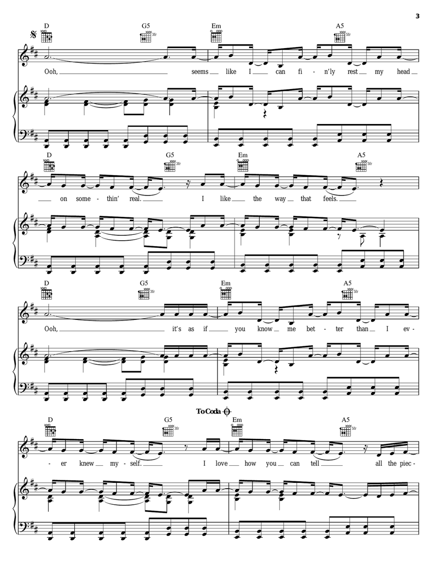Pieces Of Me Piano, Vocal, Guitar scores gallery preview page 3