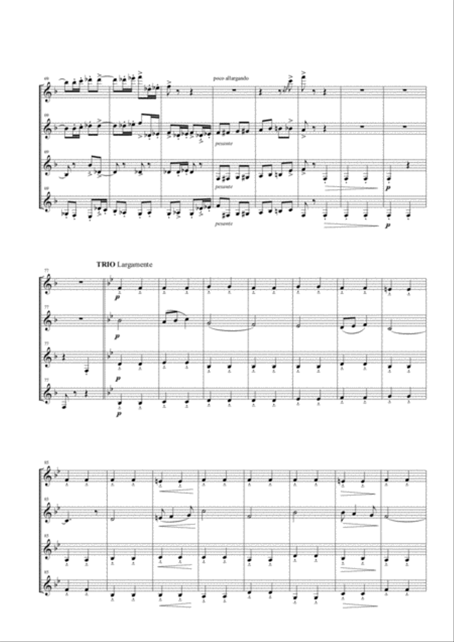 Pomp and Circumstance March No. 1 for Clarinet Quartet Clarinet Quartet scores gallery preview page 4