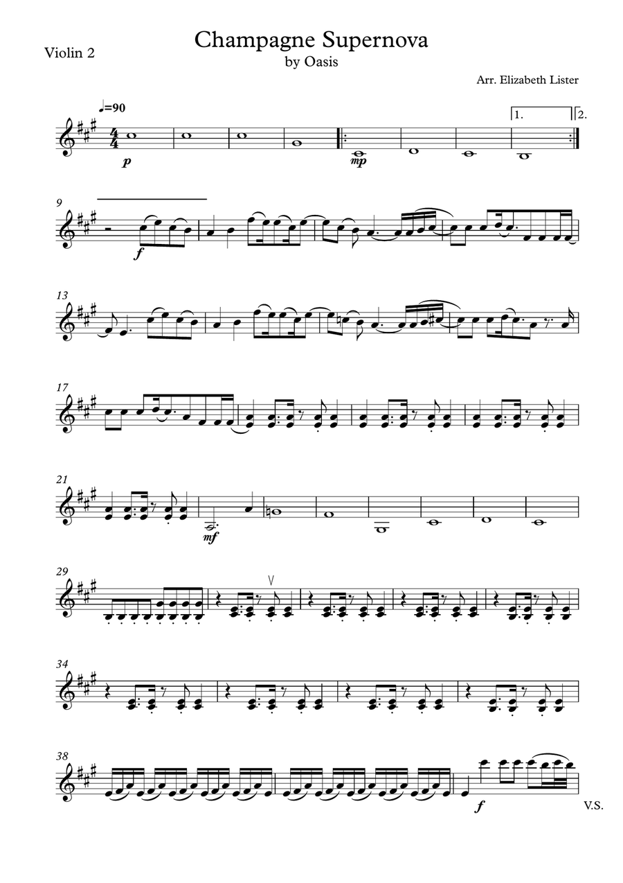 Champagne Supernova String Trio scores gallery preview page 3