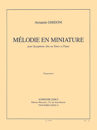 Melodie En Miniature Alto Or Tenor Sax And Piano