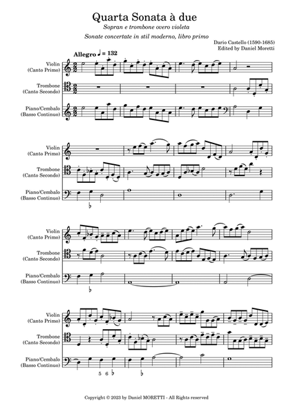 Quarta Sonata à due - Sonata concertante in stil moderno, libro primo