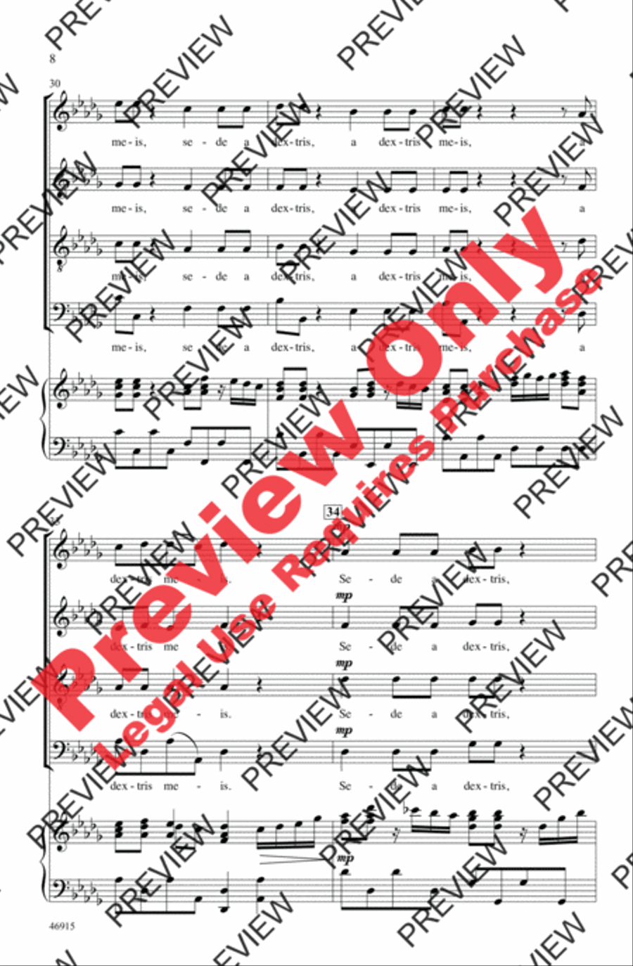 Dixit Dominus Dixit Dominus 4-Part scores gallery preview page 8