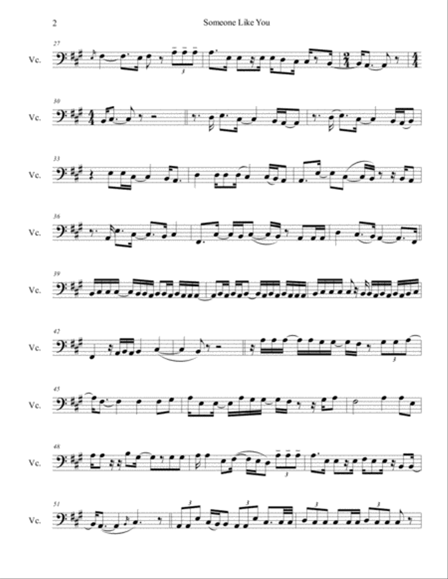 Someone Like You Cello Solo scores gallery preview page 2