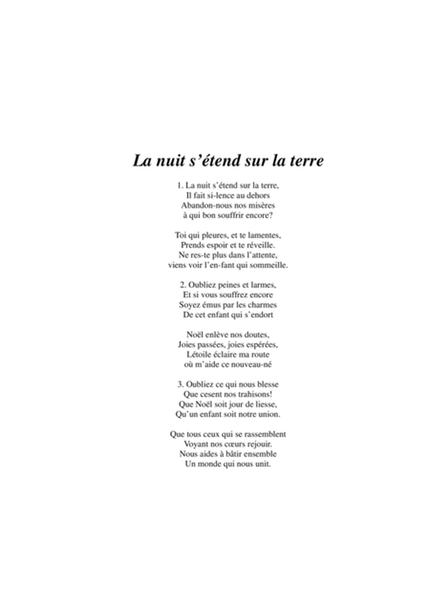 Jacques Dussouil: "La nuit s’étend sur la terre" from Quatre Noëls for SATB mixed chorus