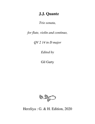 Trio sonata QV 2 14 for flute, violin and continuo in D major