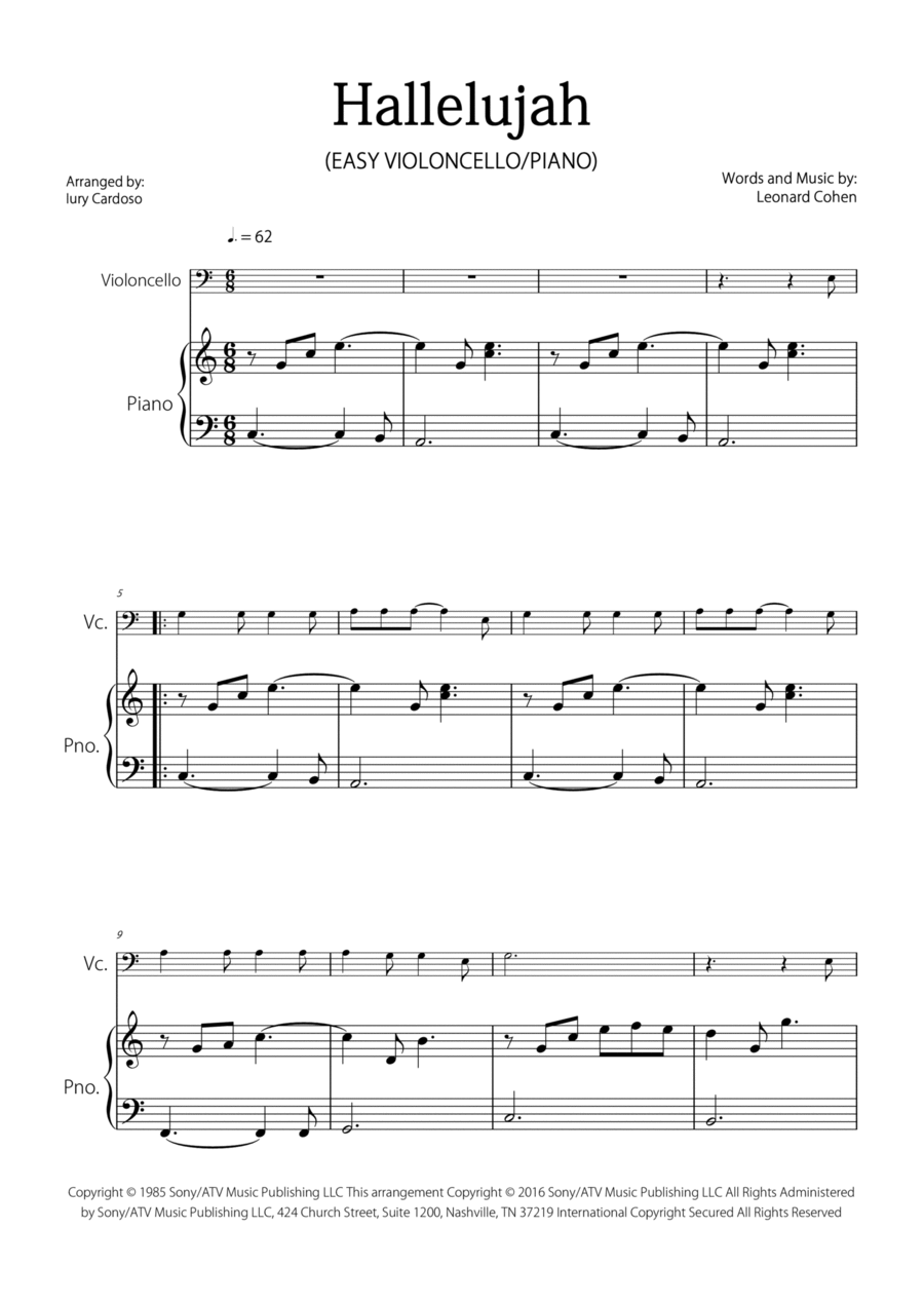Hallelujah Piano scores gallery preview page 1