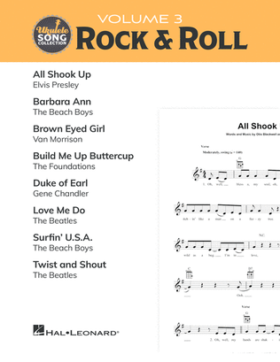 Book cover for Ukulele Song Collection, Volume 3: Rock & Roll