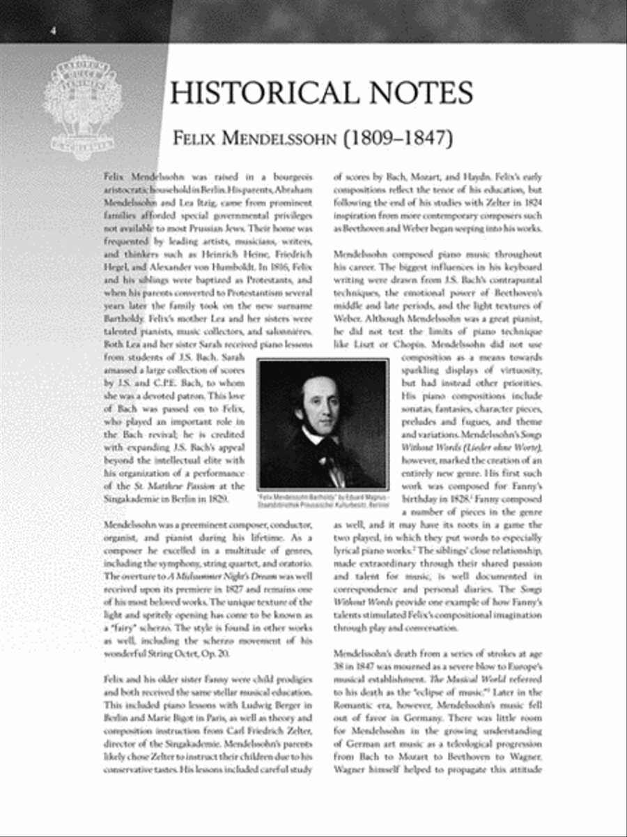 Mendelssohn - Selections from Songs Without Words Piano Solo scores gallery preview page 6