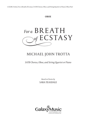 Book cover for For a Breath of Ecstasy (Downloadable Oboe Part)
