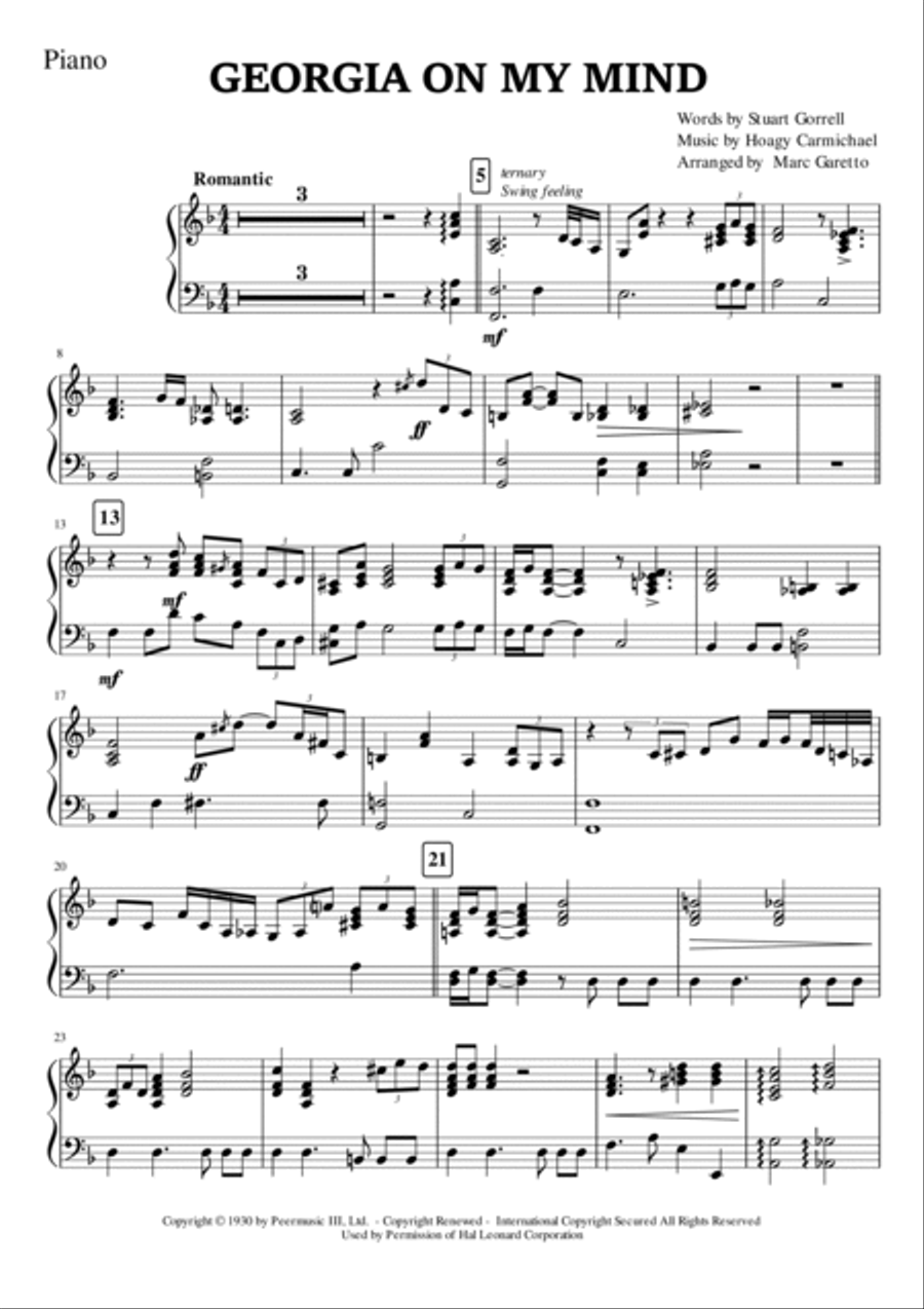 Georgia On My Mind Full Orchestra scores gallery preview page 3