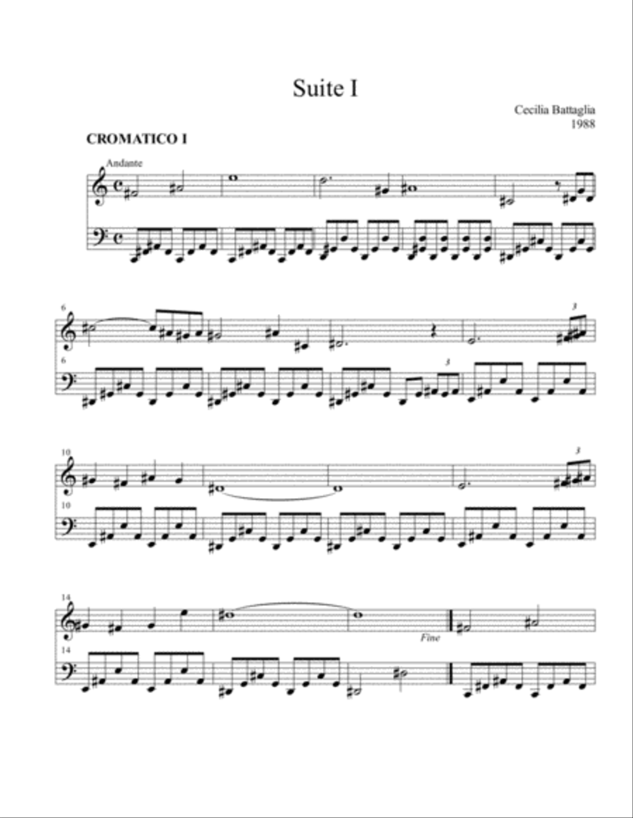 Suite I - for piano Piano Solo scores gallery preview page 1
