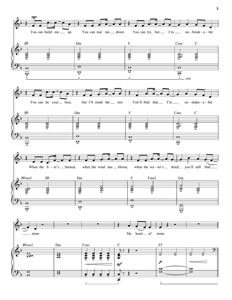 Heart Of Stone (from Six: The Musical) Voice scores gallery preview page 3