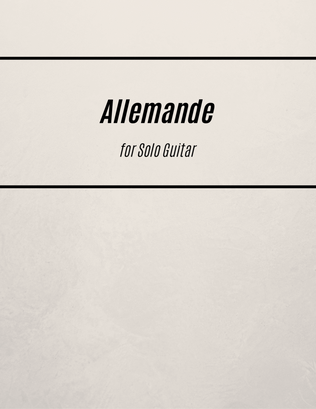 Allemande, WoO 81 (for Solo Guitar)