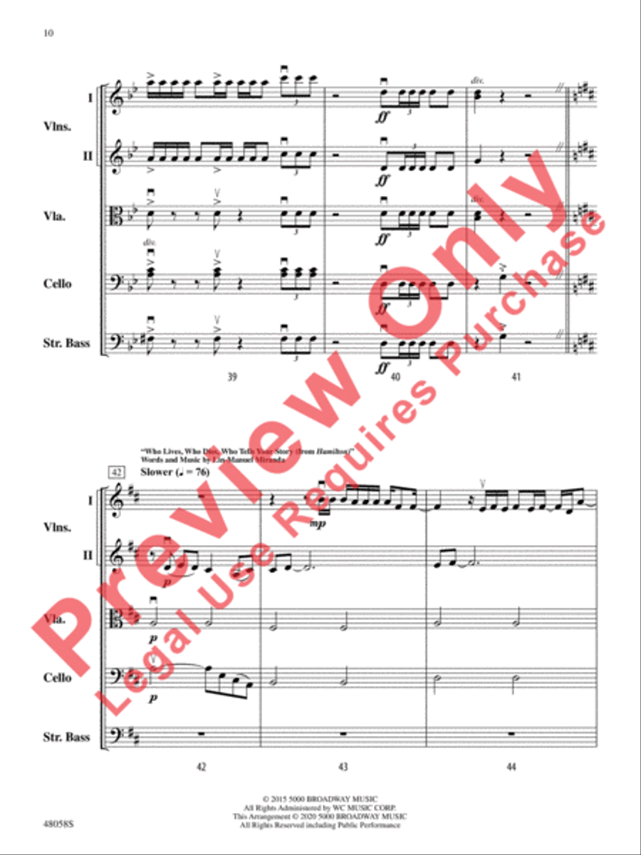 Selections from Hamilton String Orchestra scores gallery preview page 11