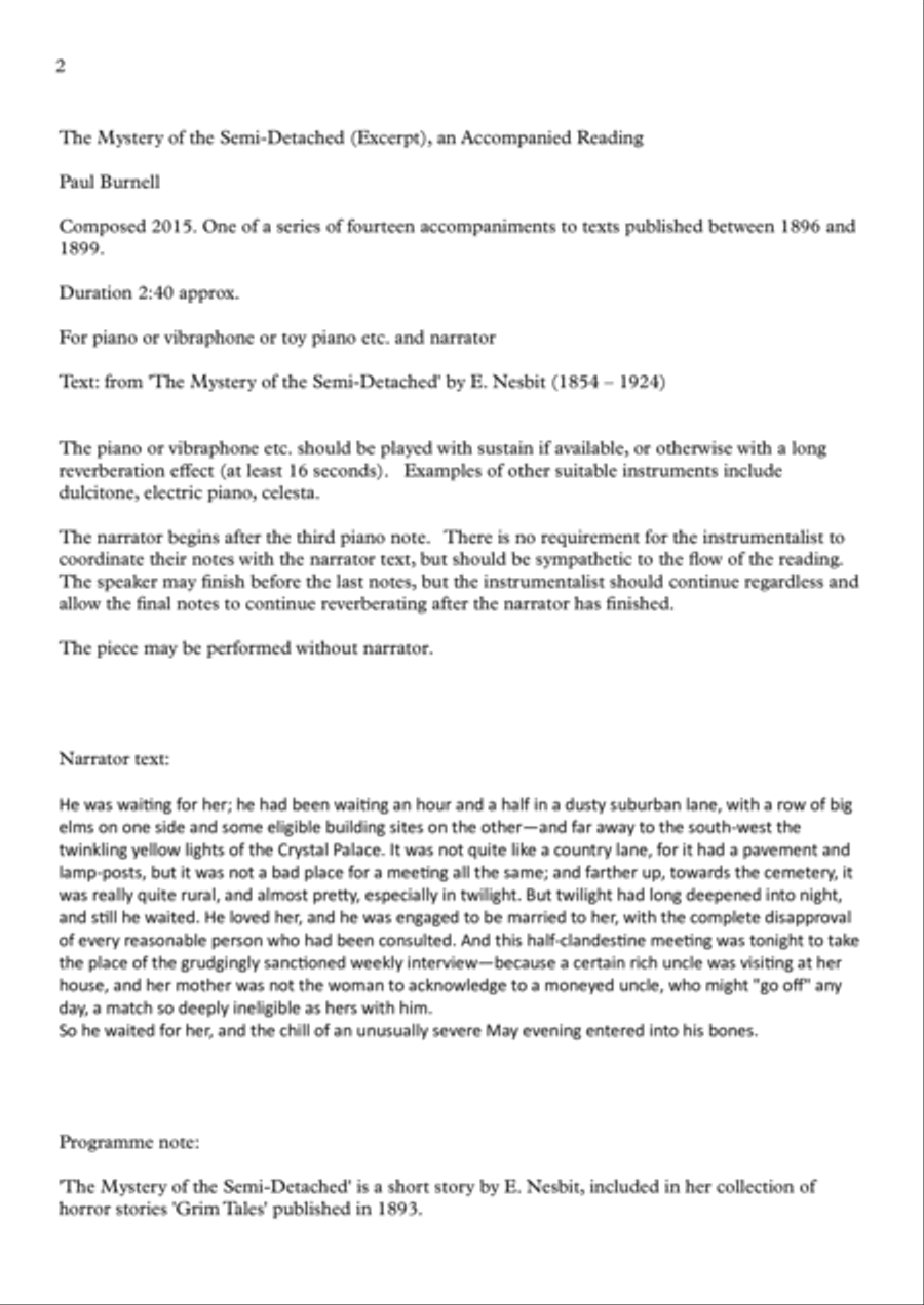 The Mystery of the Semi-Detached (Excerpt), an Accompanied Reading Small Ensemble scores gallery preview page 2