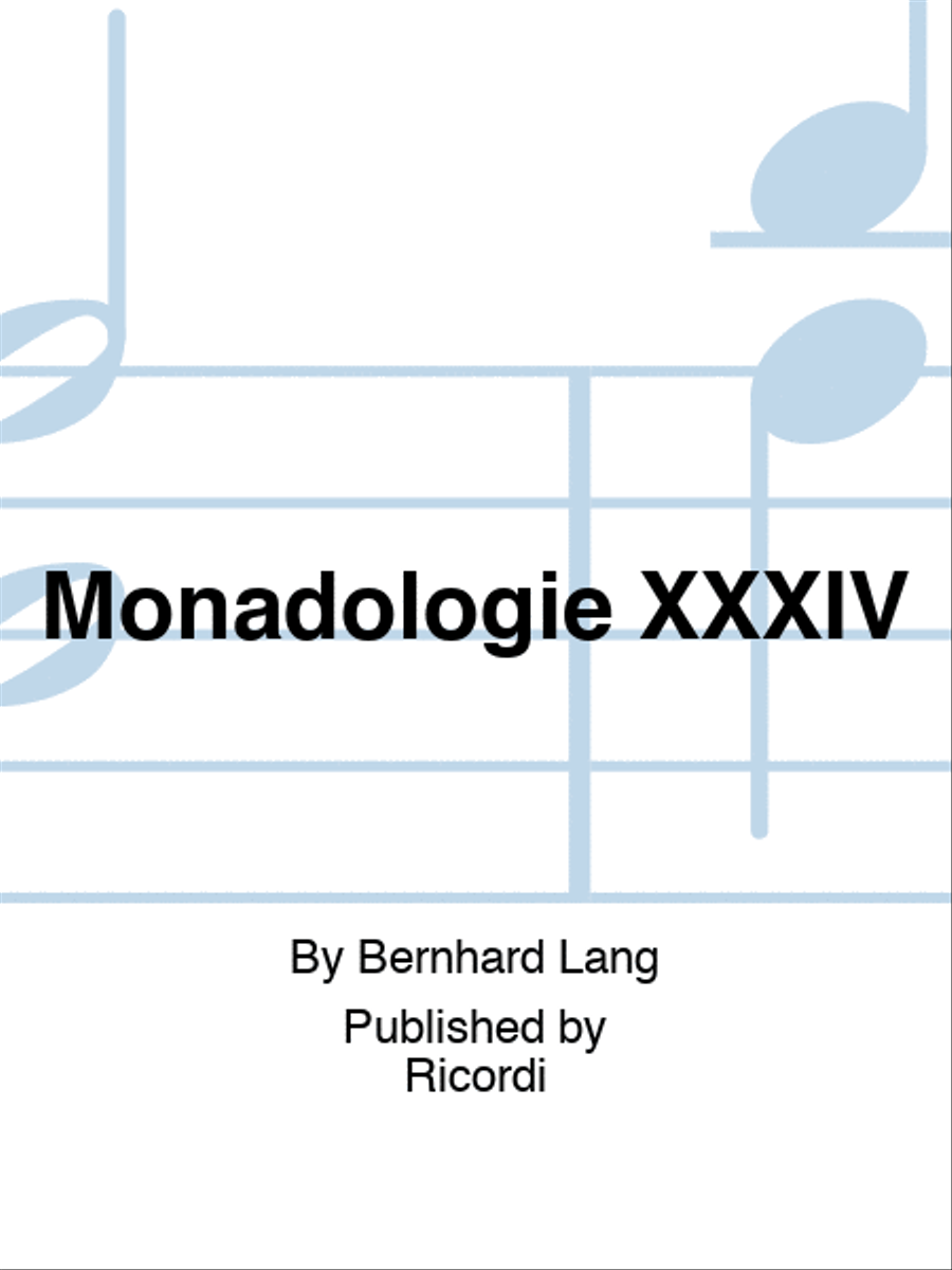 Monadologie XXXIV Monadologie XXXIV Orchestra scores gallery preview page 1
