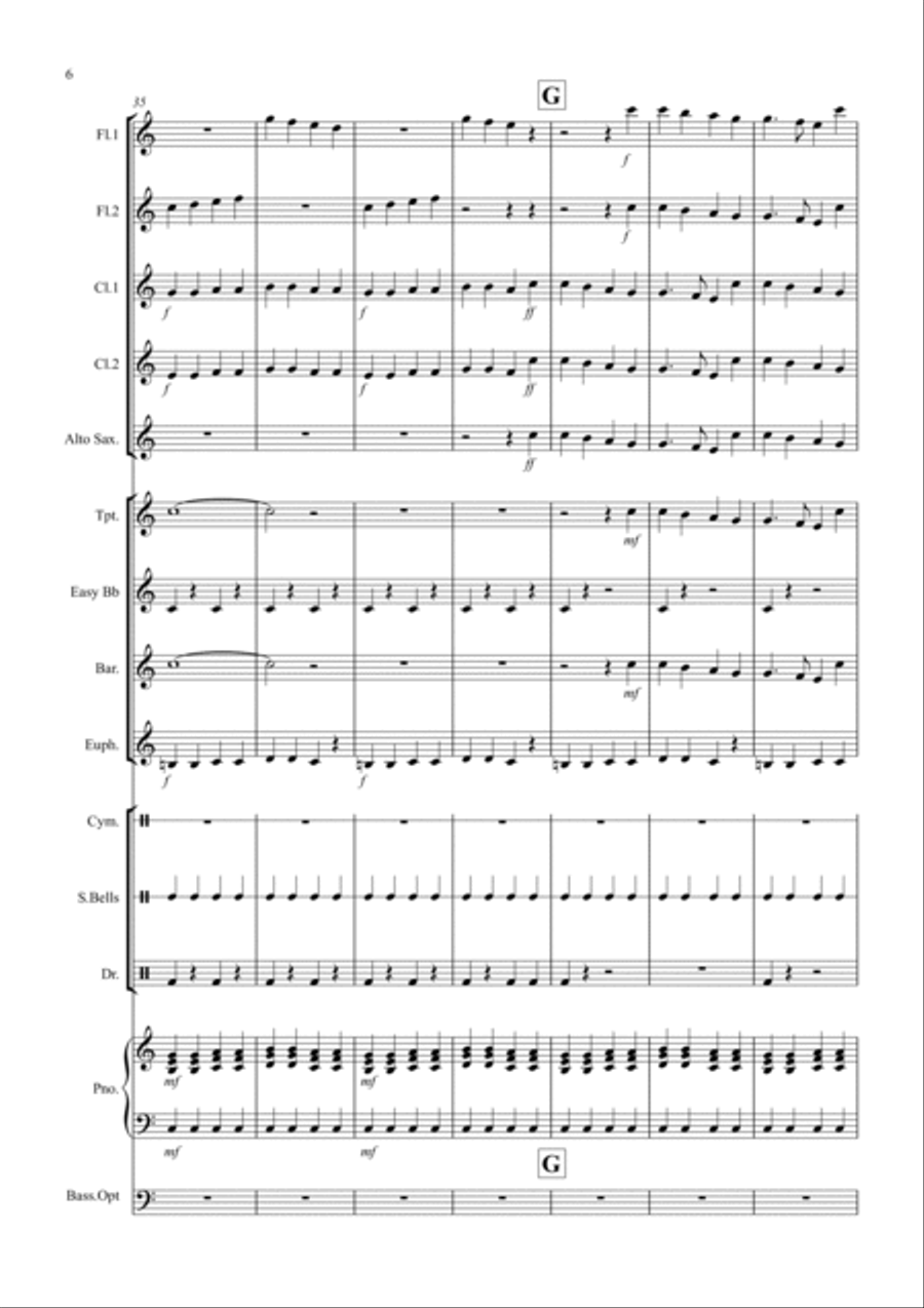 Joy to the world (Rock Style!) for School Wind Band Concert Band scores gallery preview page 6