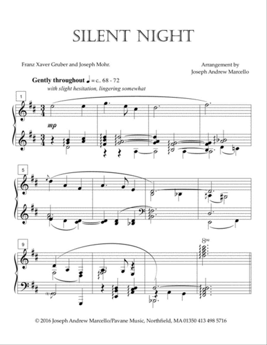 Silent Night - Simple But Beautiful Piano Solo scores gallery preview page 1