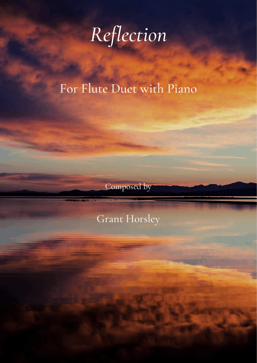 Book cover for "Reflection" Flute Duet and Piano- early Intermediate