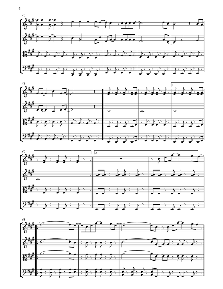 Viva La Vida Viva La Vida String Quartet scores gallery preview page 4