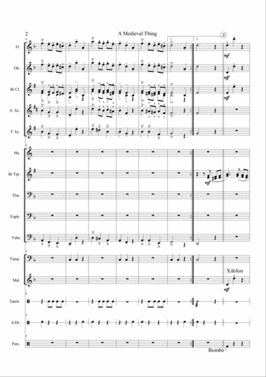 A Medieval Thing (Band) Concert Band scores gallery preview page 4
