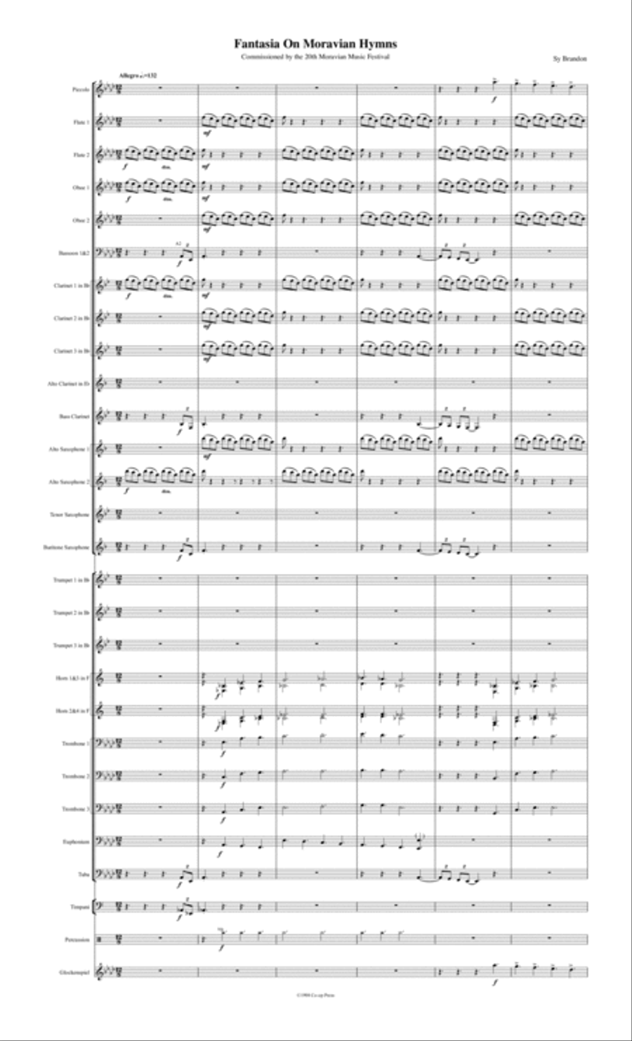 Fantasia on Moravian Hymns Concert Band scores gallery preview page 1