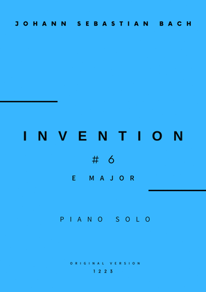 Book cover for Invention No.6 in E Major - Piano Solo (Original Version)