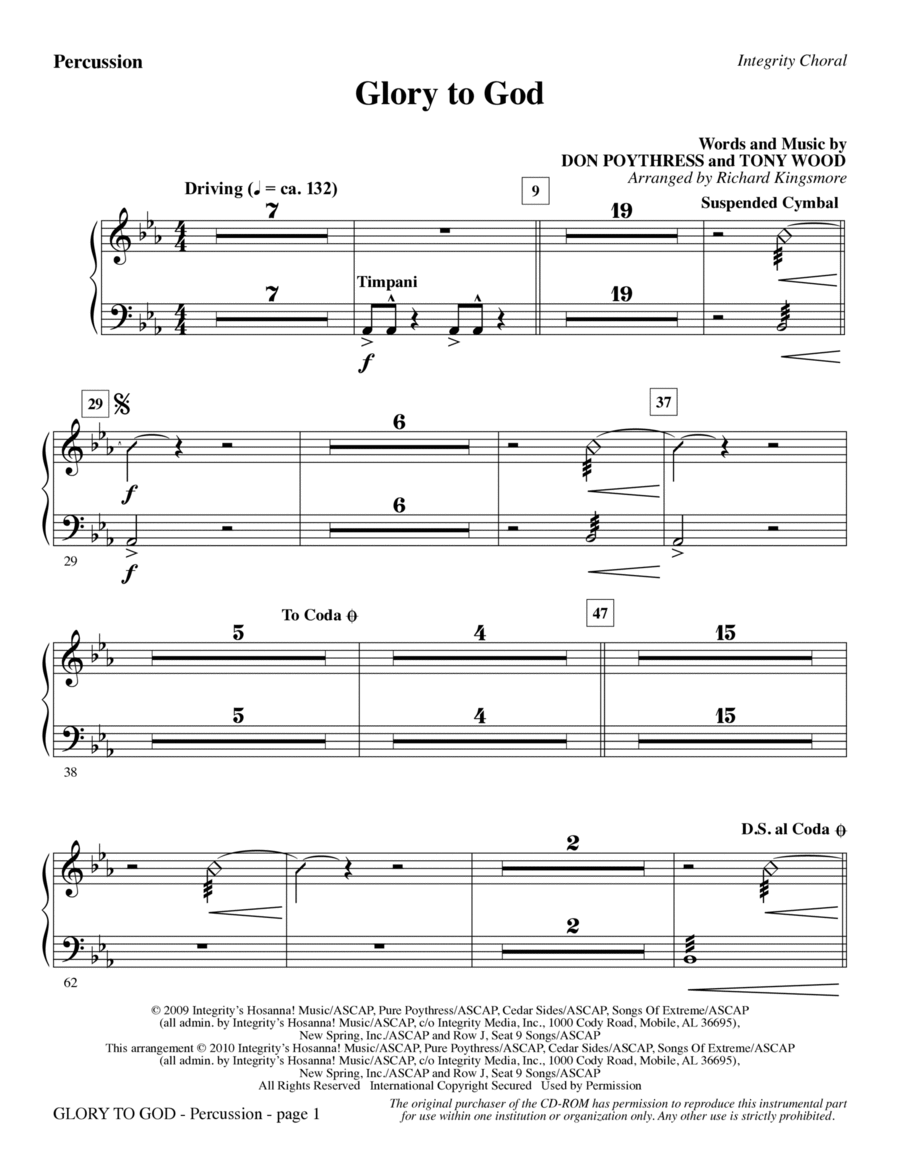 Glory To God - Percussion Choir scores gallery preview page 1
