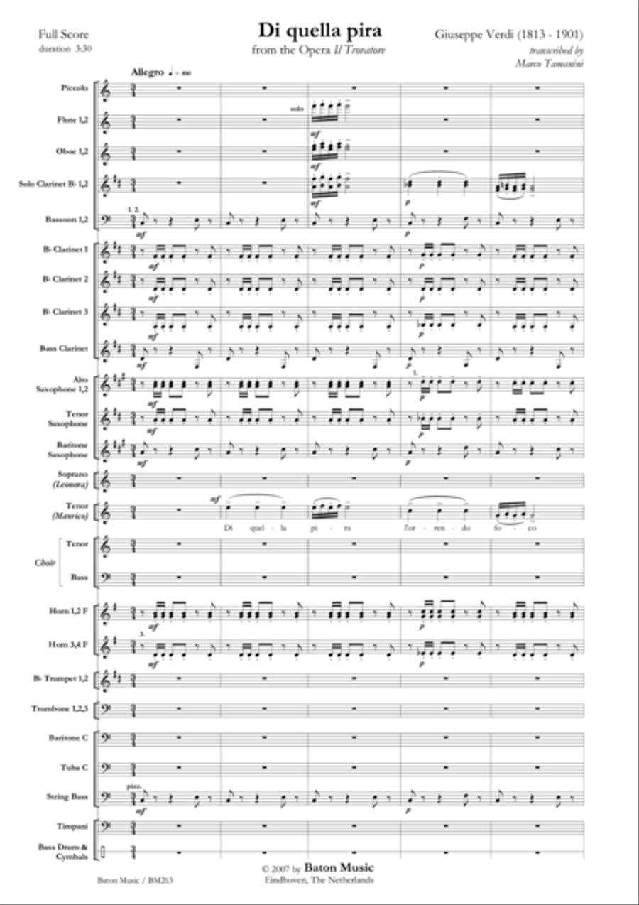 Di quella pira Men's Choir scores gallery preview page 2