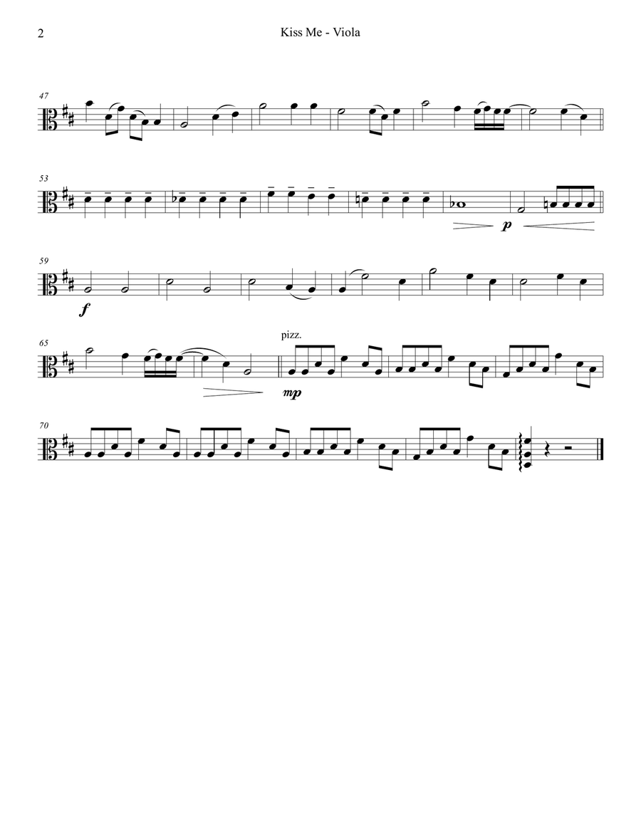Kiss Me Kiss Me String Quartet scores gallery preview page 6
