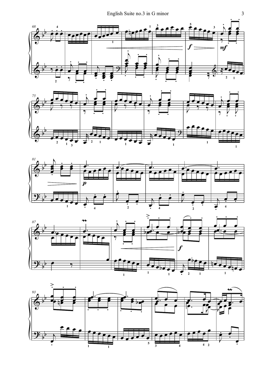 English Suite No.3 Piano Solo scores gallery preview page 3
