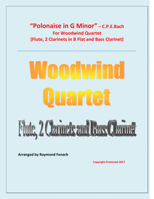 Polonaise - For Woodwind Quartet (Flute, 2 B Flat Clarinets and Bass Clarinet)