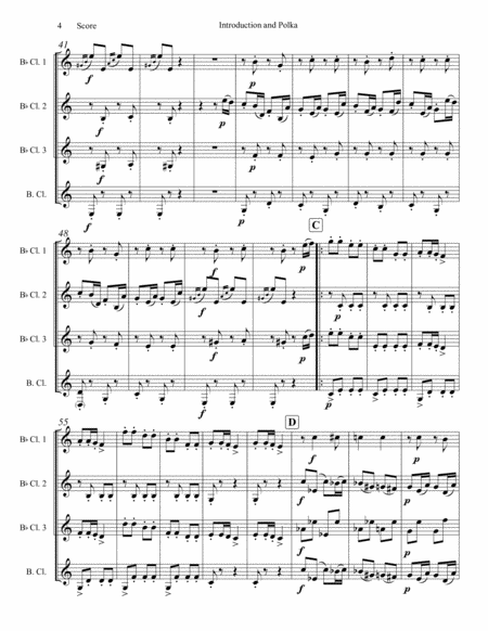 Introduction and Polka set for Clarinet Quartet image number null