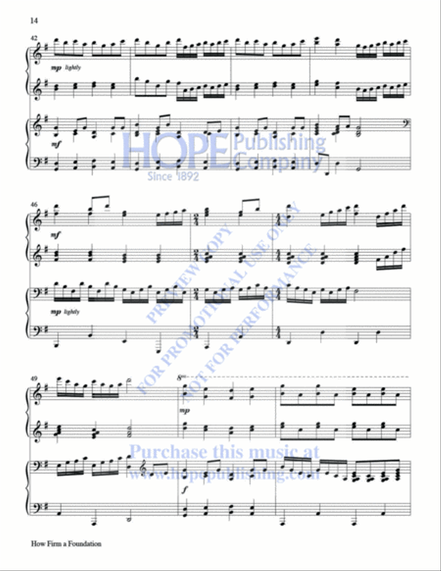 Glory to God: Hymn Settings for 4-Hand Piano Piano Accompaniment scores gallery preview page 17