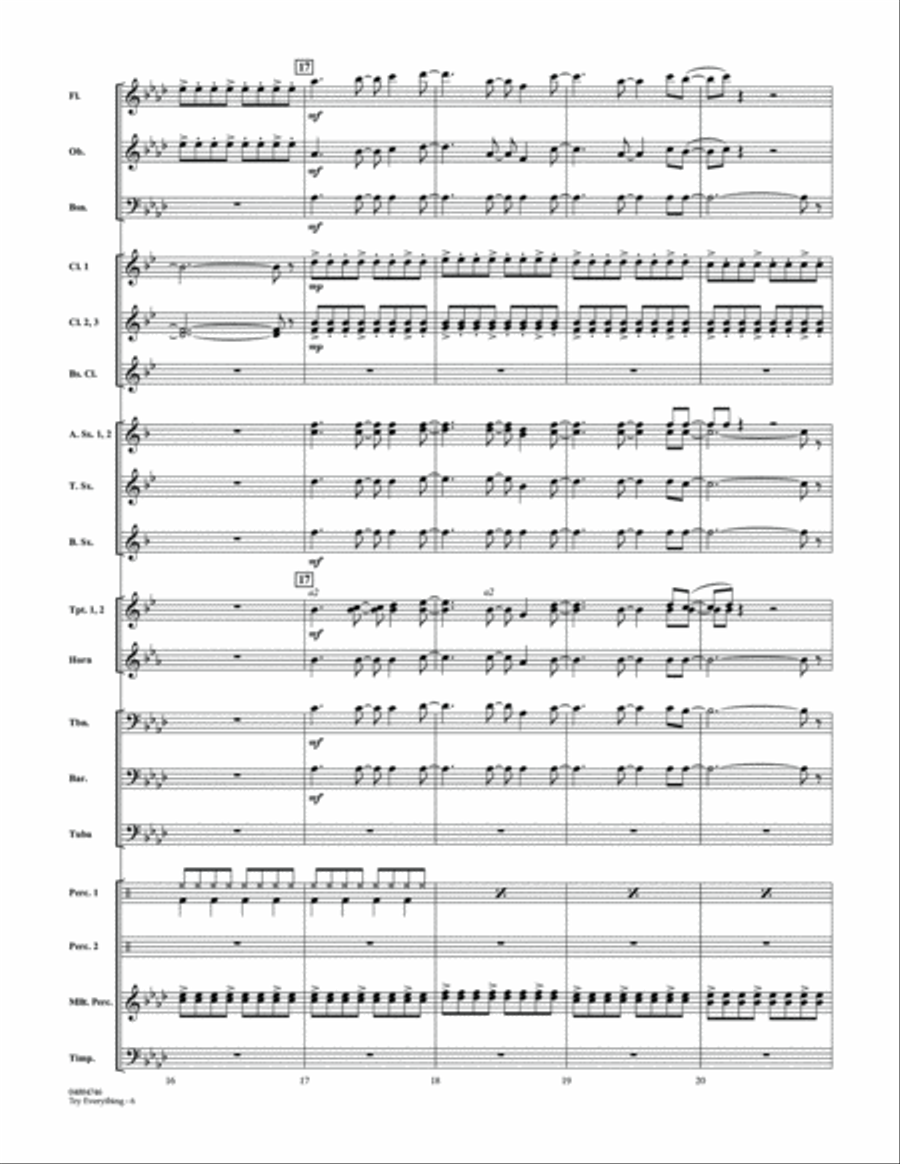 Try Everything (from Zootopia) - Full Score Concert Band scores gallery preview page 5