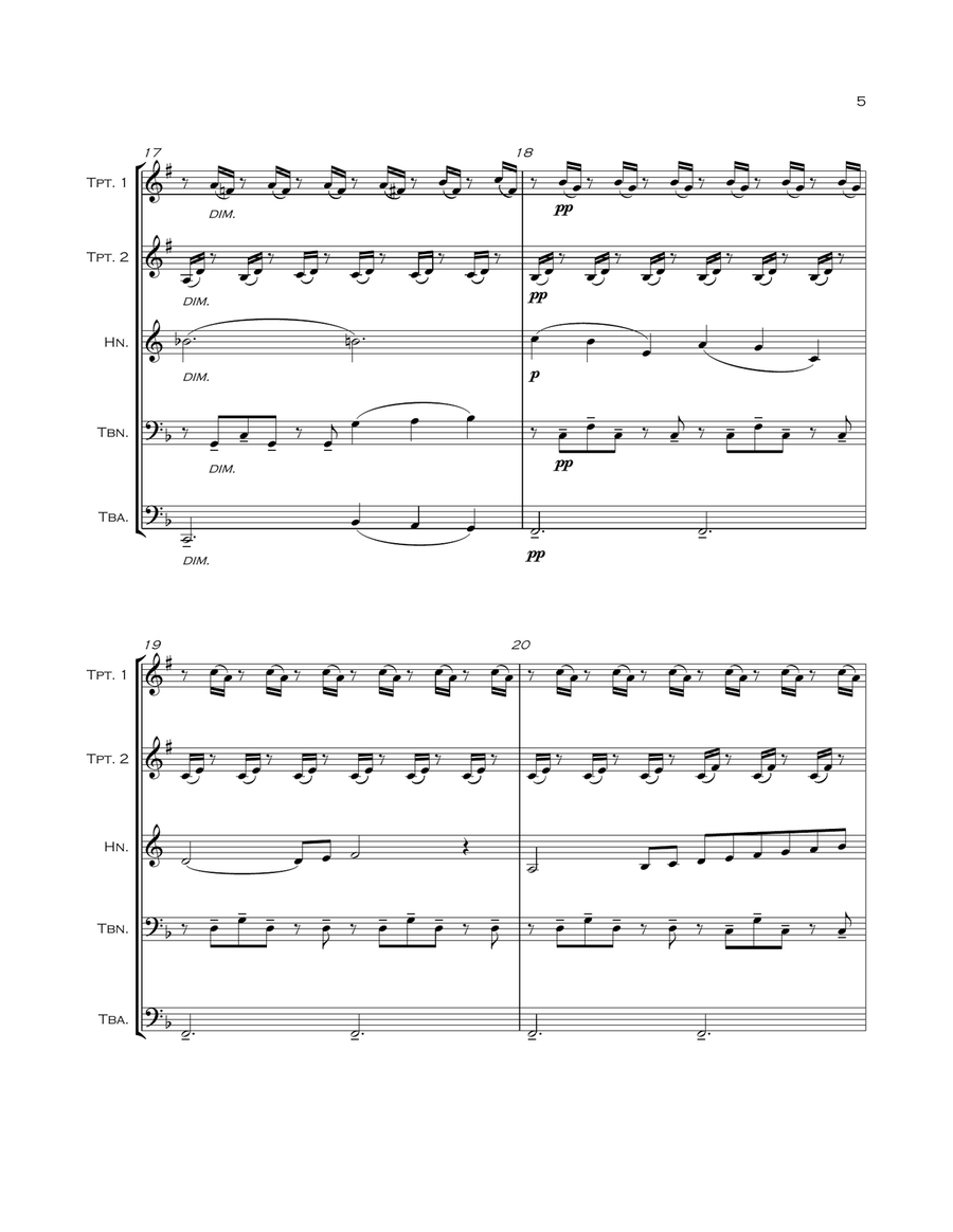 The Swan (Brass Quintet) Brass Quintet scores gallery preview page 6